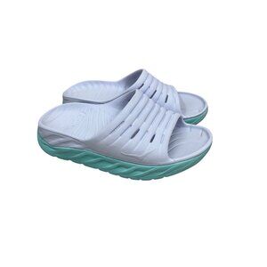 Hoka One One White Ora Active Recovery Comfort Slide Sandals Shoes Womens size 7